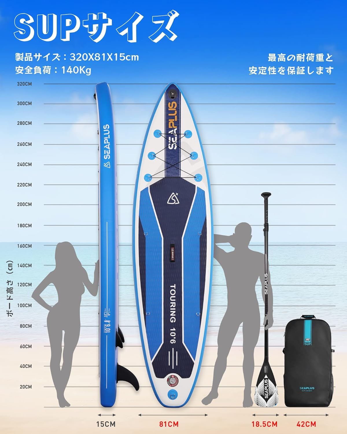 //ウエ// SUPボード〈SEA PLUS〉 Amazon | スタンドアップパドルボード SUPサップボード SEAPLUS